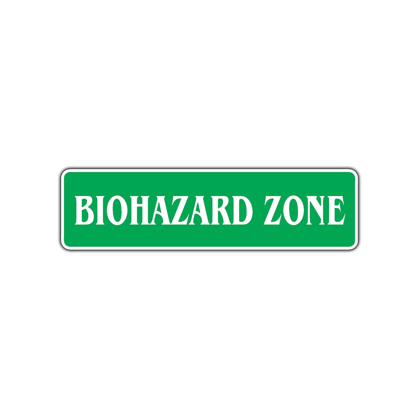 Biohazard Zone Road Aluminum Metal Novelty Street Plate Sign Wall Gift Decor
