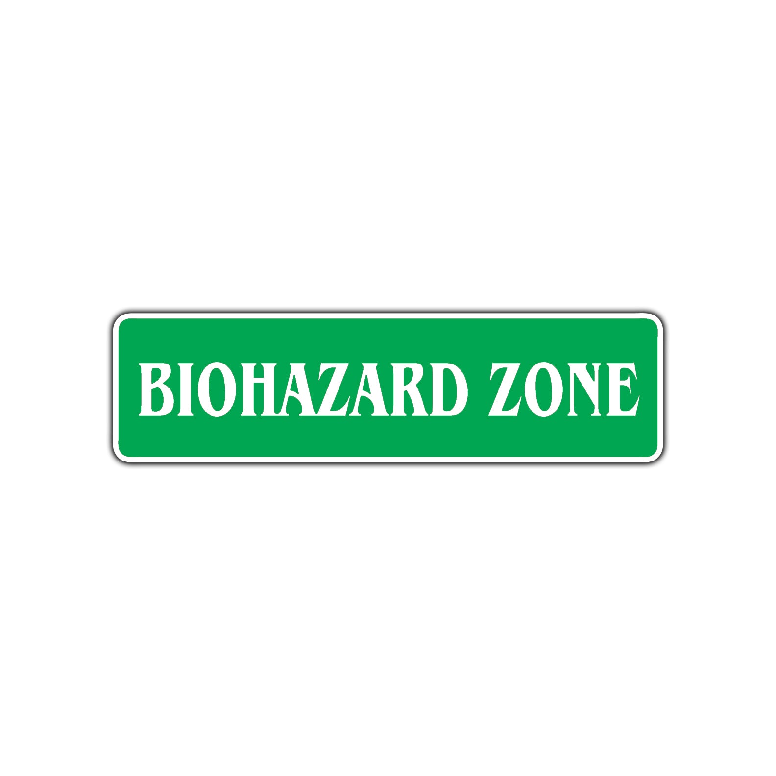 Biohazard Zone Road Aluminum Metal Novelty Street Plate Sign Wall Gift Decor
