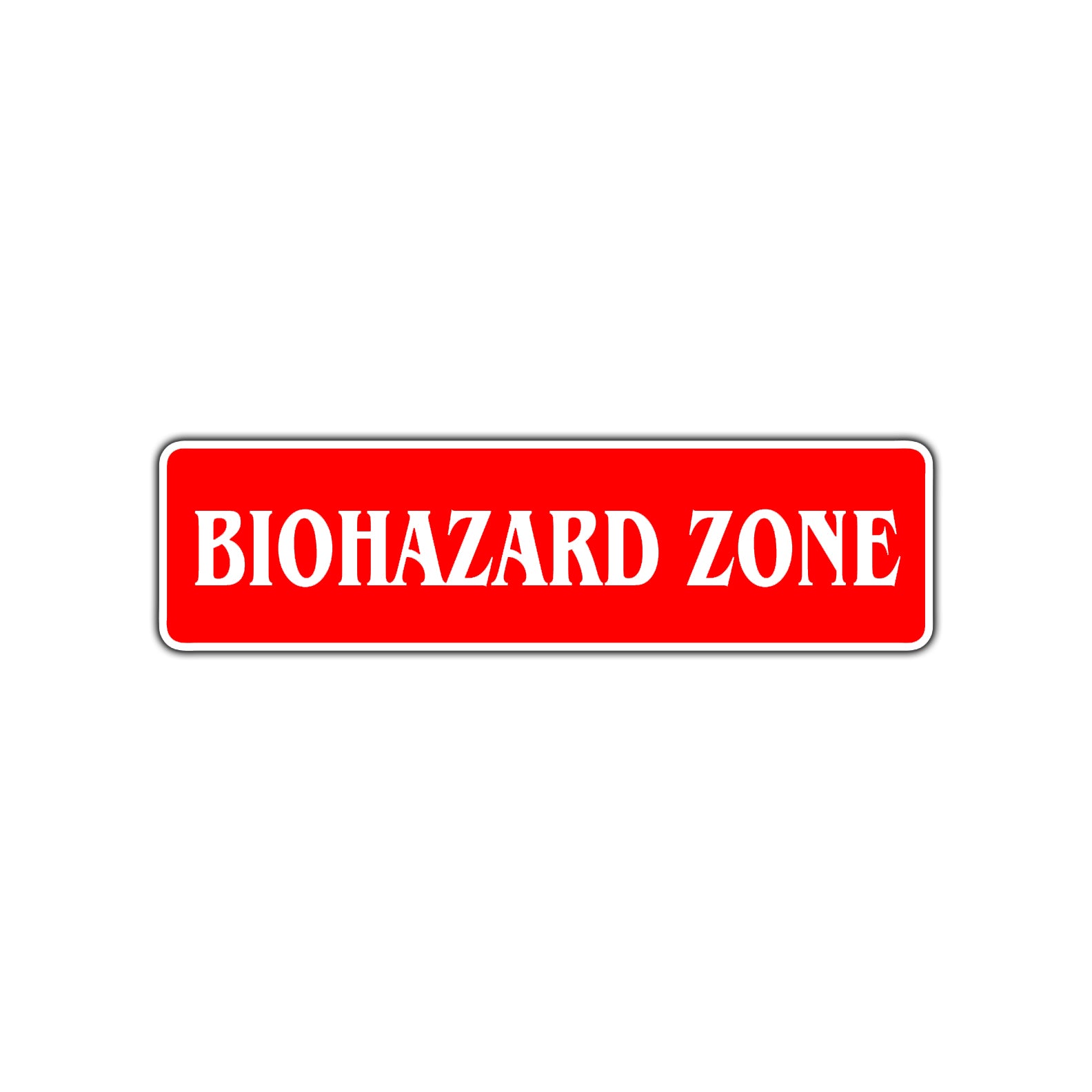 Biohazard Zone Road Aluminum Metal Novelty Street Plate Sign Wall Gift Decor