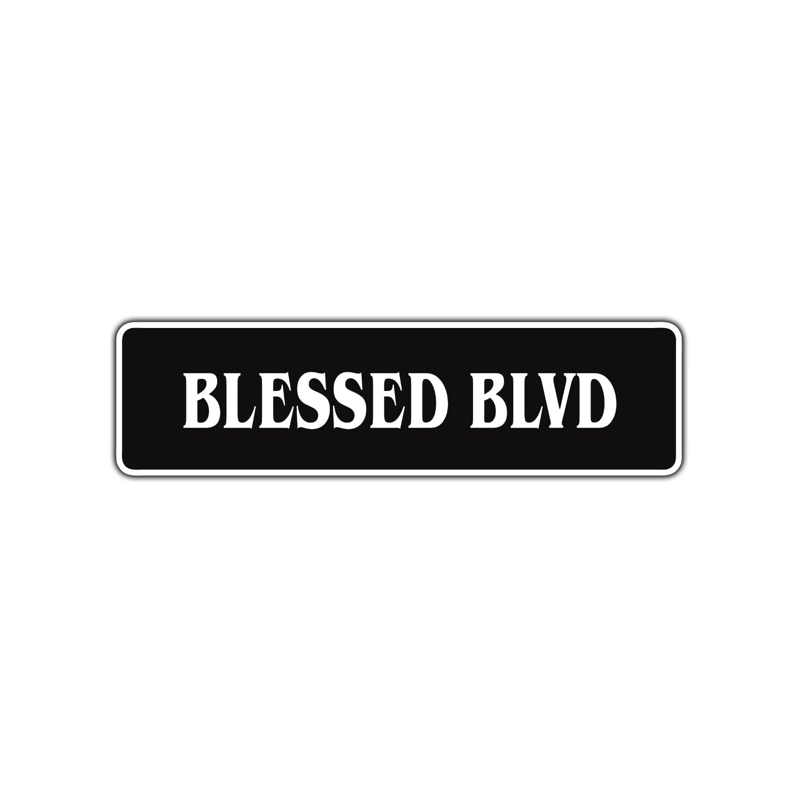 Blessed Boulevard Road Aluminum Metal Novelty Street Plate Sign Wall Gift Decor