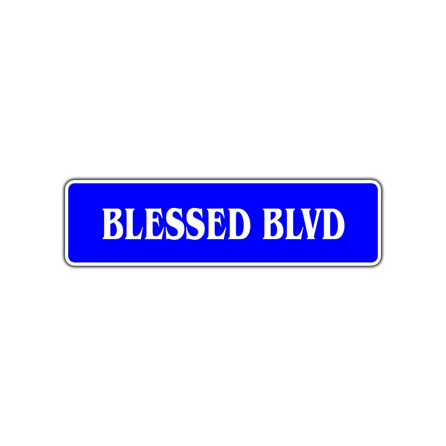Blessed Boulevard Road Aluminum Metal Novelty Street Plate Sign Wall Gift Decor