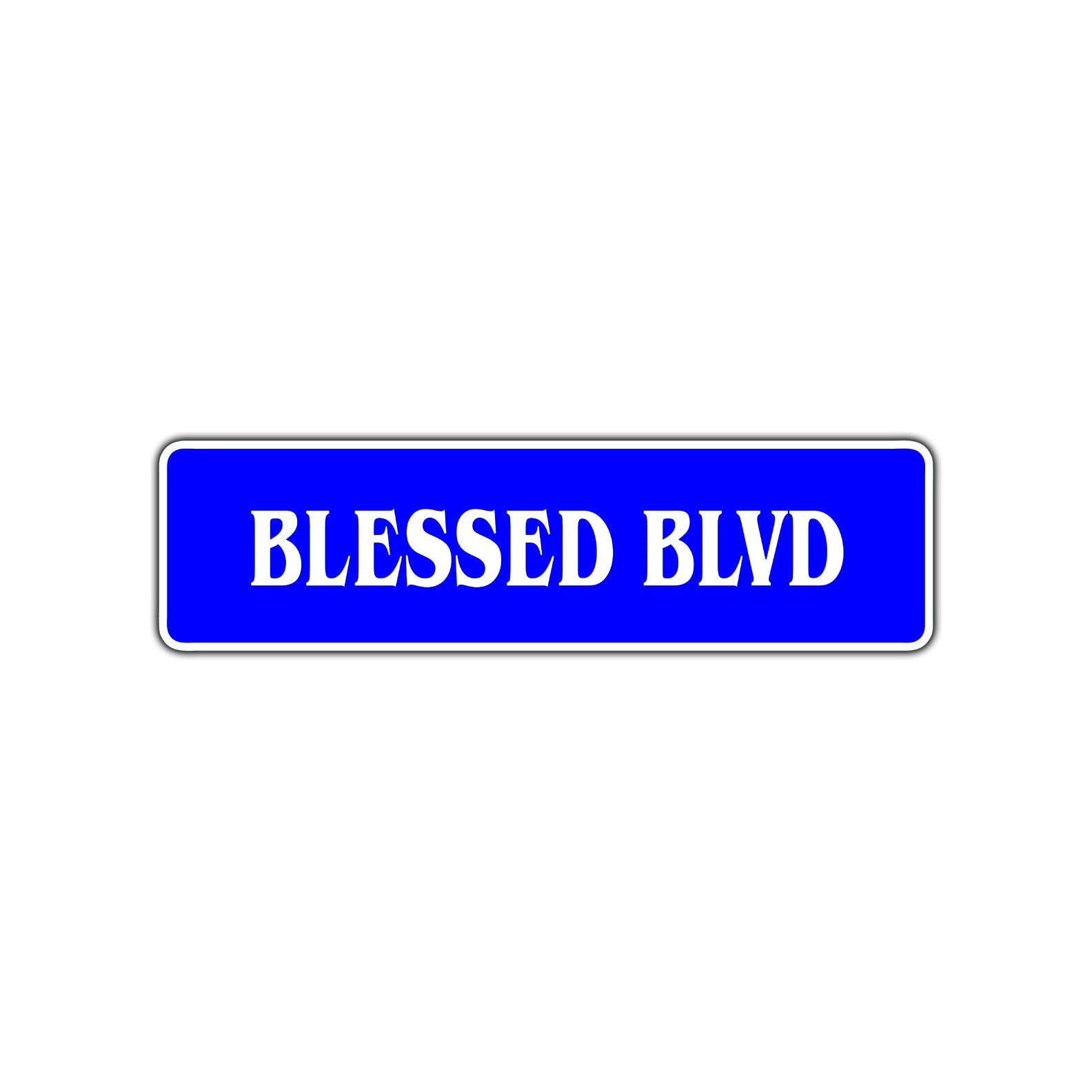 Blessed Boulevard Road Aluminum Metal Novelty Street Plate Sign Wall Gift Decor