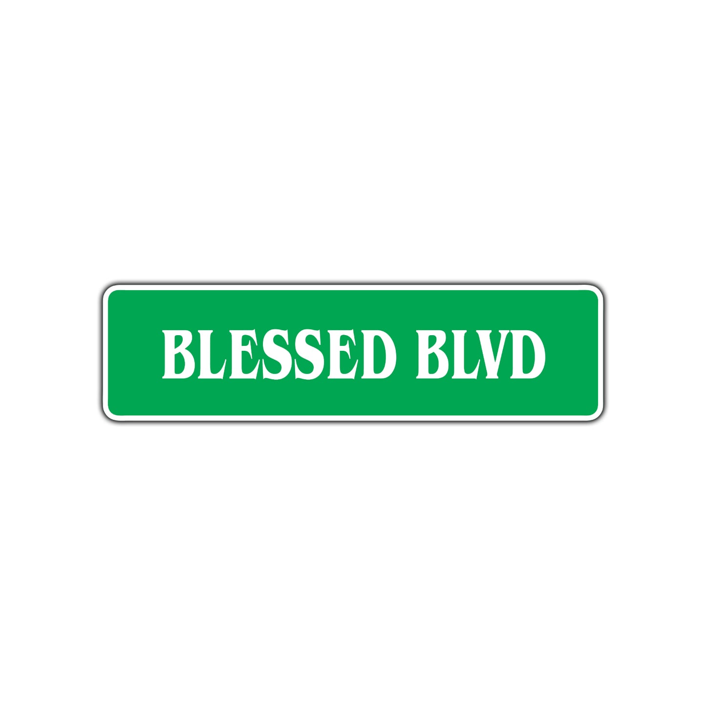 Blessed Boulevard Road Aluminum Metal Novelty Street Plate Sign Wall Gift Decor