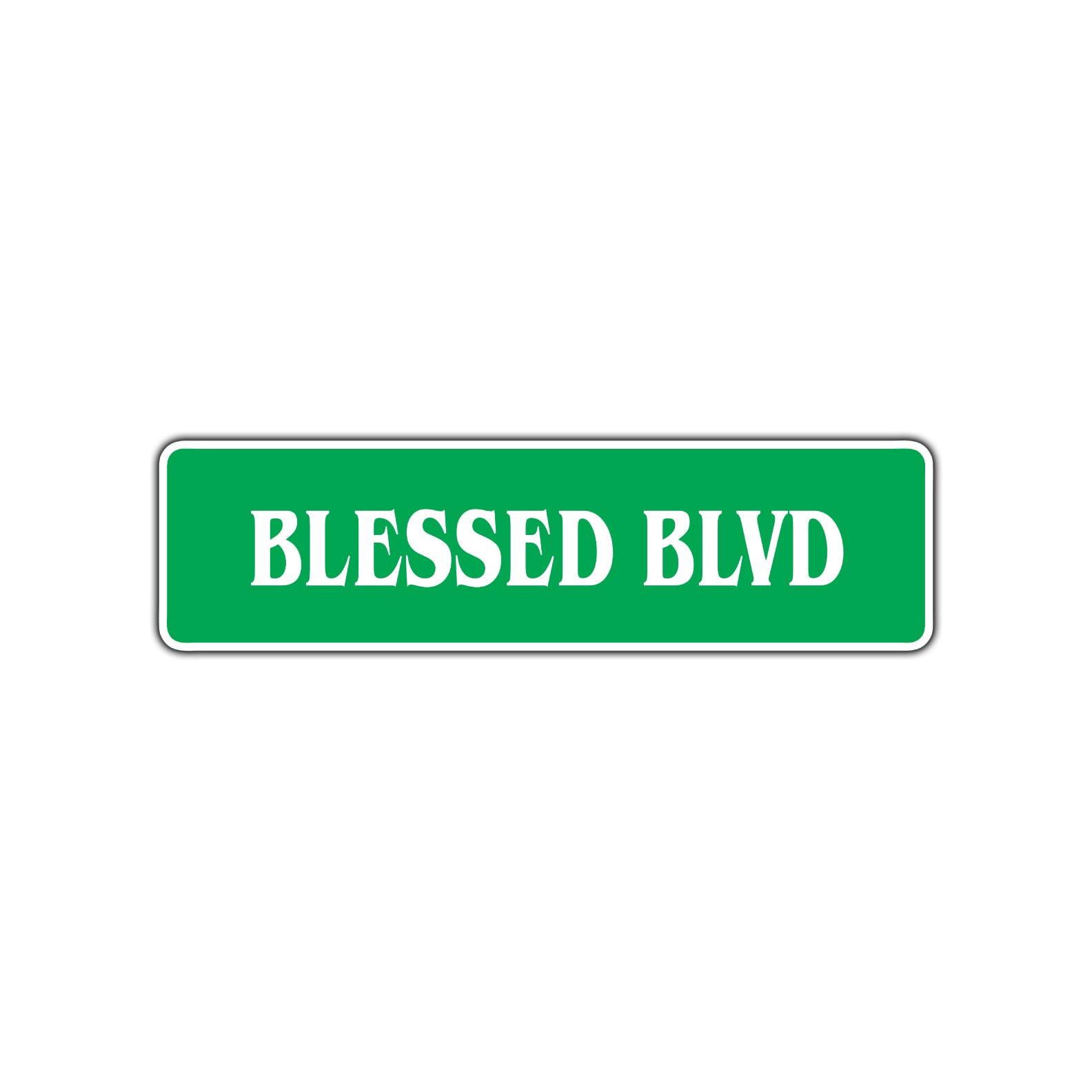 Blessed Boulevard Road Aluminum Metal Novelty Street Plate Sign Wall Gift Decor