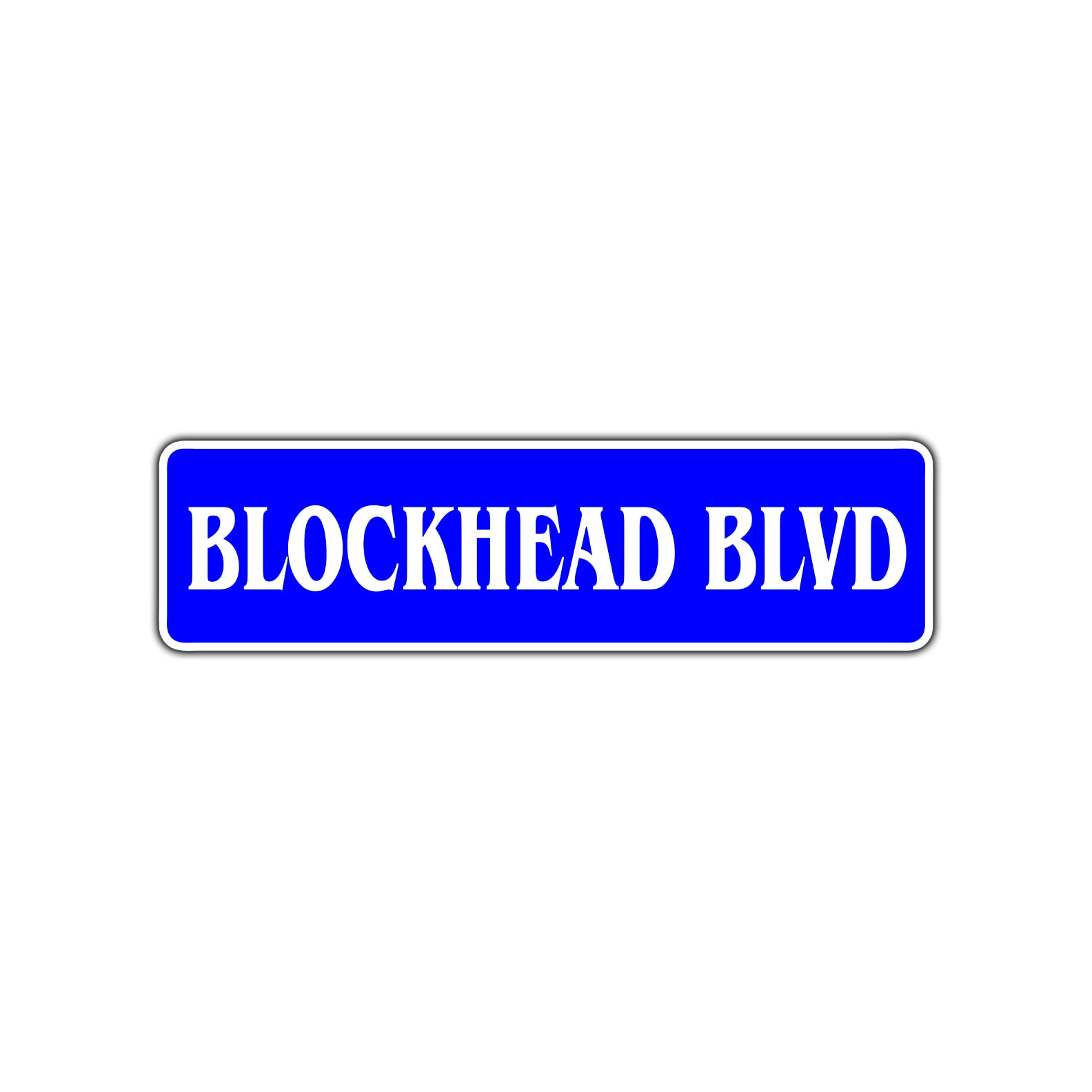 Blockhead Boulevard Road Aluminum Metal Novelty Street Plate Sign Wall Gift Decor
