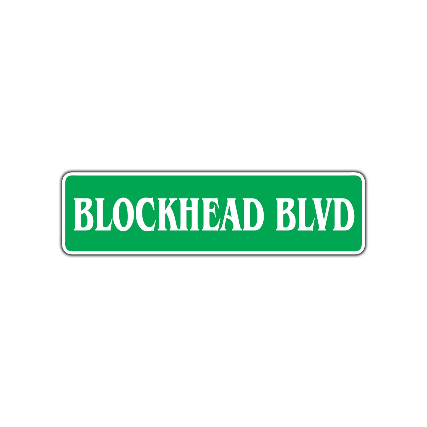 Blockhead Boulevard Road Aluminum Metal Novelty Street Plate Sign Wall Gift Decor