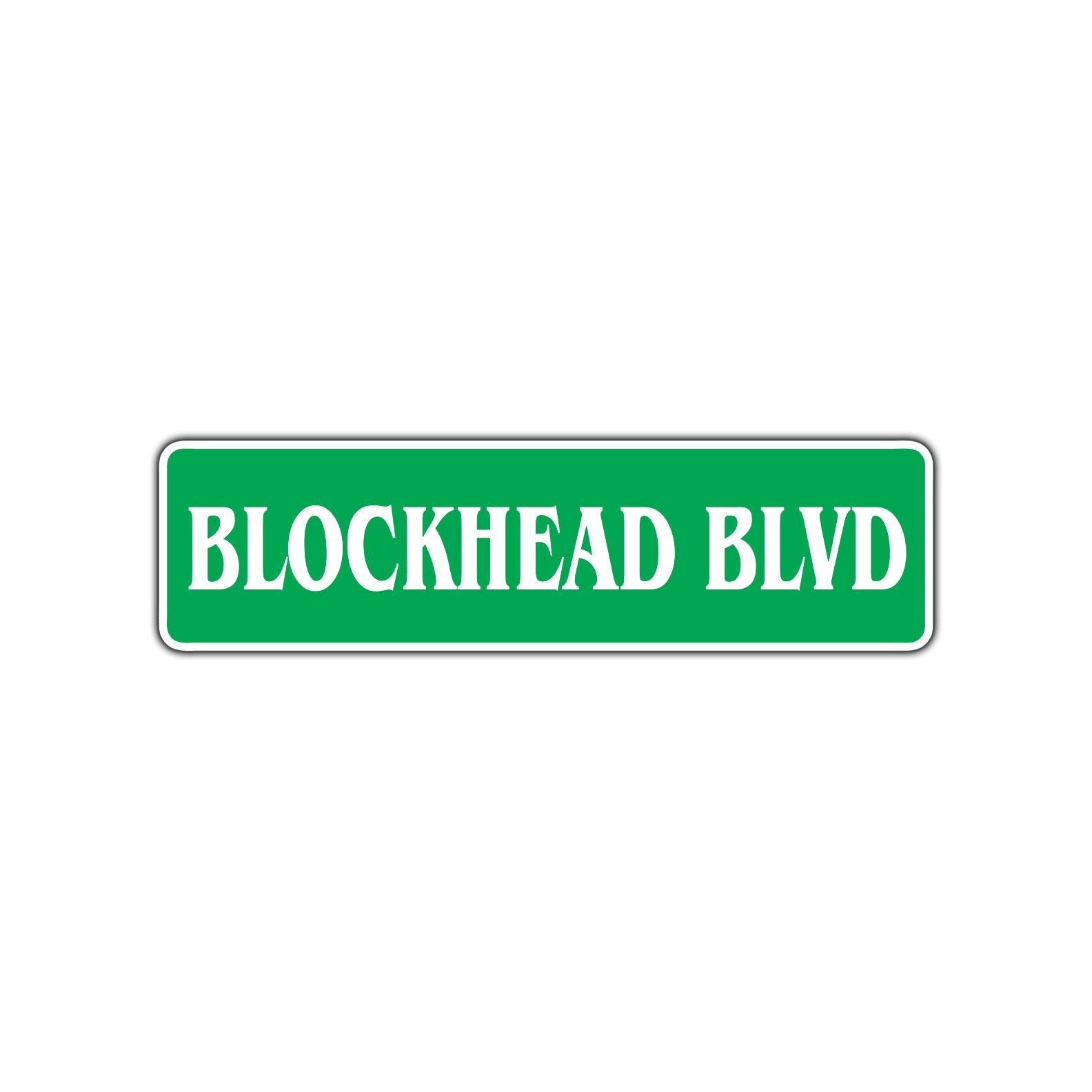Blockhead Boulevard Road Aluminum Metal Novelty Street Plate Sign Wall Gift Decor