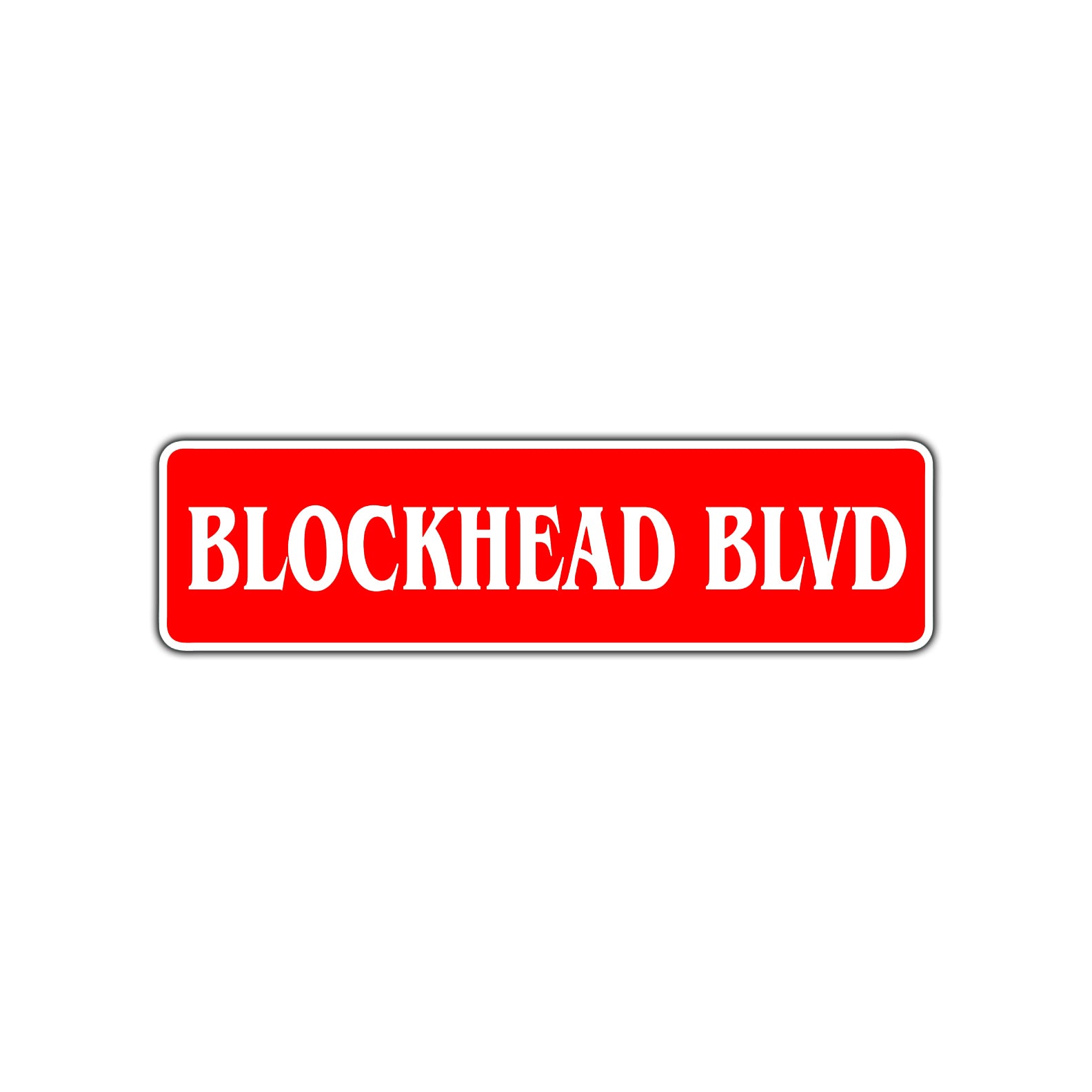 Blockhead Boulevard Road Aluminum Metal Novelty Street Plate Sign Wall Gift Decor
