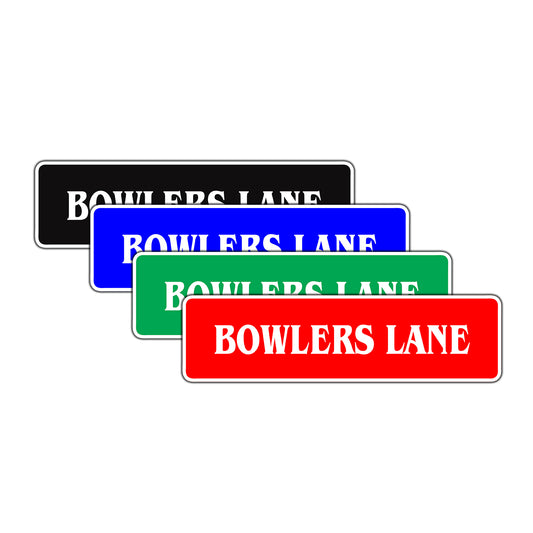 Bowlers Lane Road Aluminum Metal Novelty Street Plate Sign Wall Gift Decor