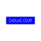 Cadillac Court Street Sign Car Road Aluminum Metal Novelty Street Plate Sign Wall Gift Decor