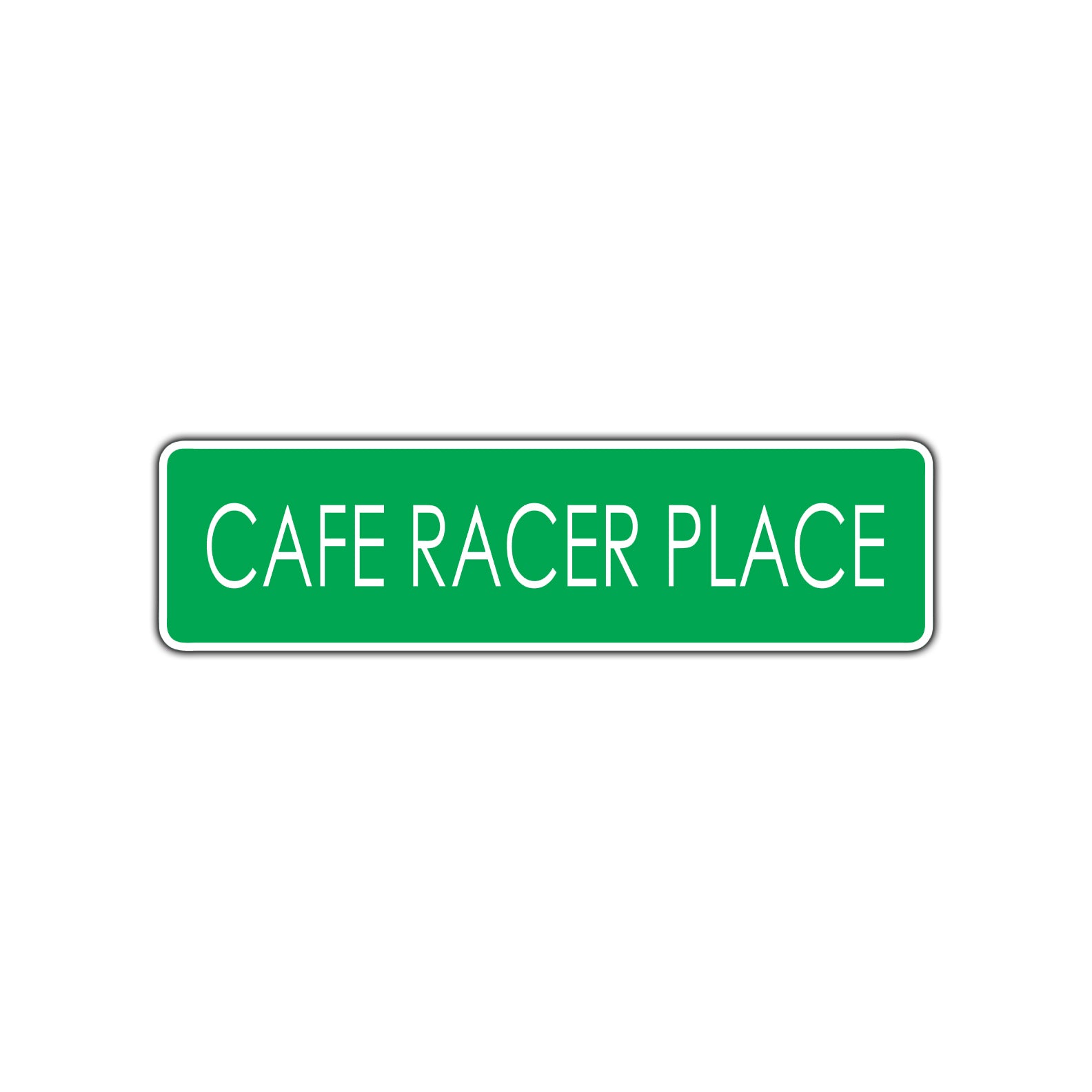 Cafe Racer Place Harley Road Aluminum Metal Novelty Street Plate Sign Wall Gift Decor