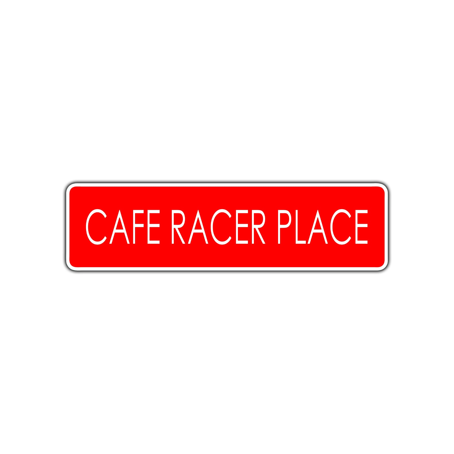Cafe Racer Place Harley Road Aluminum Metal Novelty Street Plate Sign Wall Gift Decor