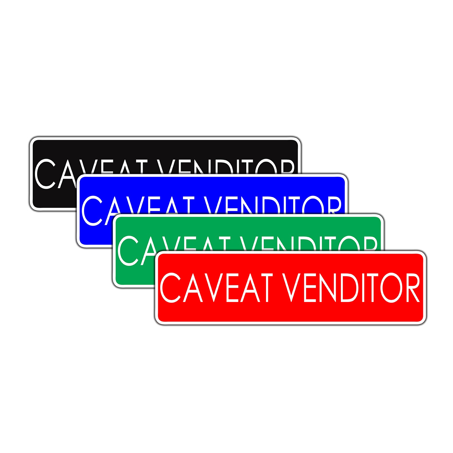 Caveat Venditor Beware Road Aluminum Metal Novelty Street Plate Sign Wall Gift Decor