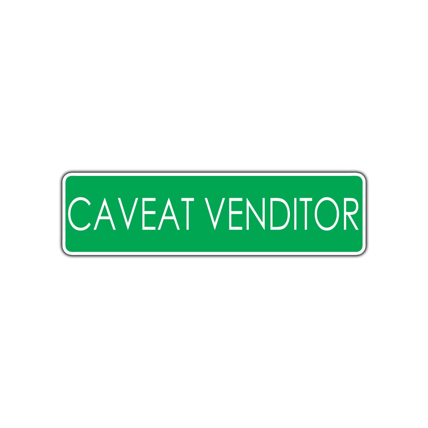 Caveat Venditor Beware Road Aluminum Metal Novelty Street Plate Sign Wall Gift Decor