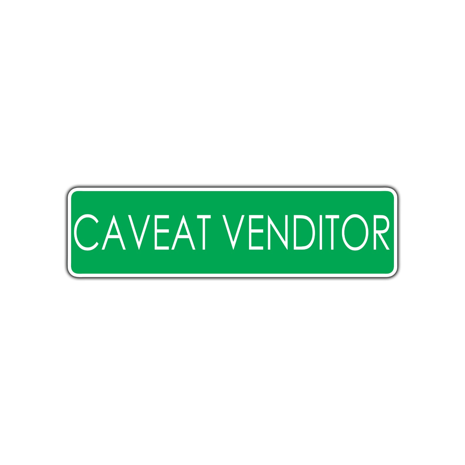 Caveat Venditor Beware Road Aluminum Metal Novelty Street Plate Sign Wall Gift Decor