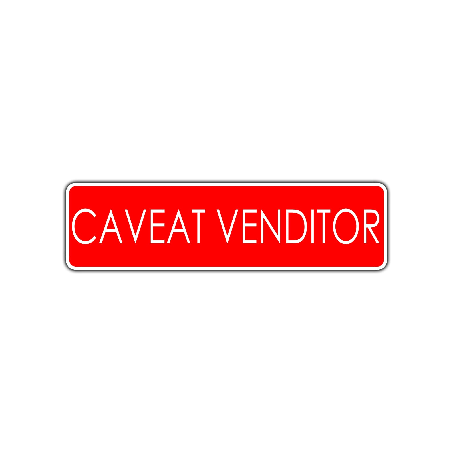 Caveat Venditor Beware Road Aluminum Metal Novelty Street Plate Sign Wall Gift Decor