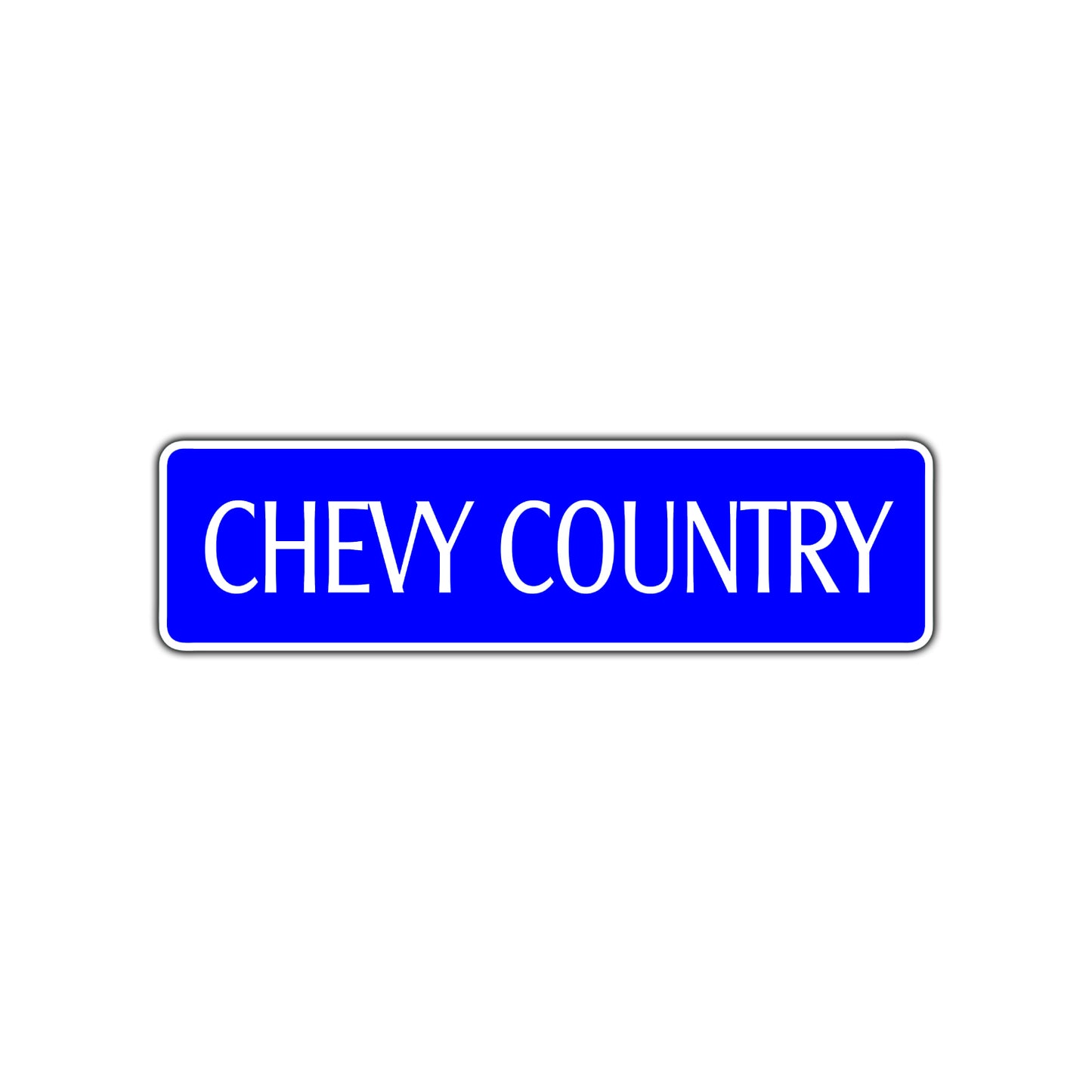 Chevy Country Road Aluminum Metal Novelty Street Plate Sign Wall Gift Decor