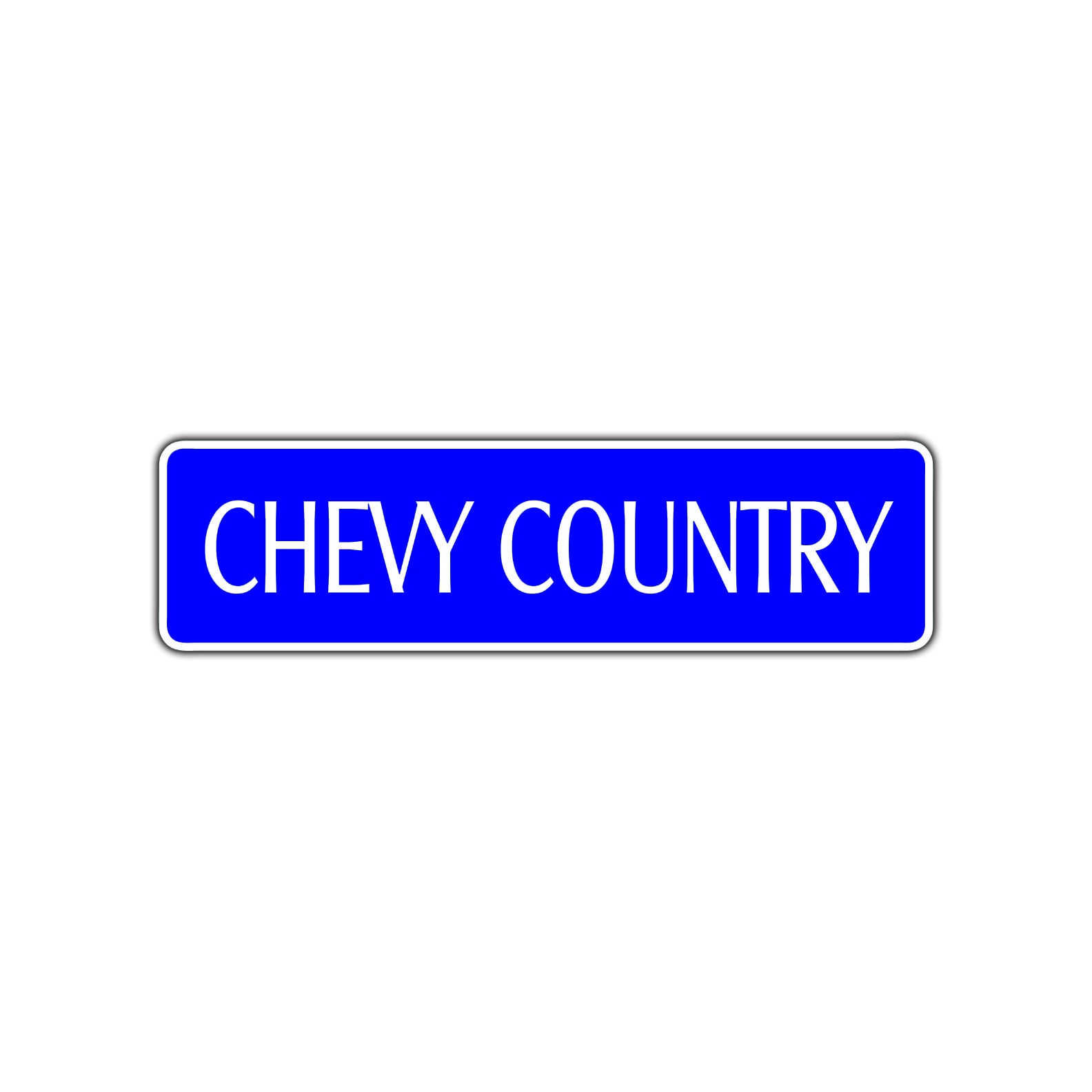 Chevy Country Road Aluminum Metal Novelty Street Plate Sign Wall Gift Decor