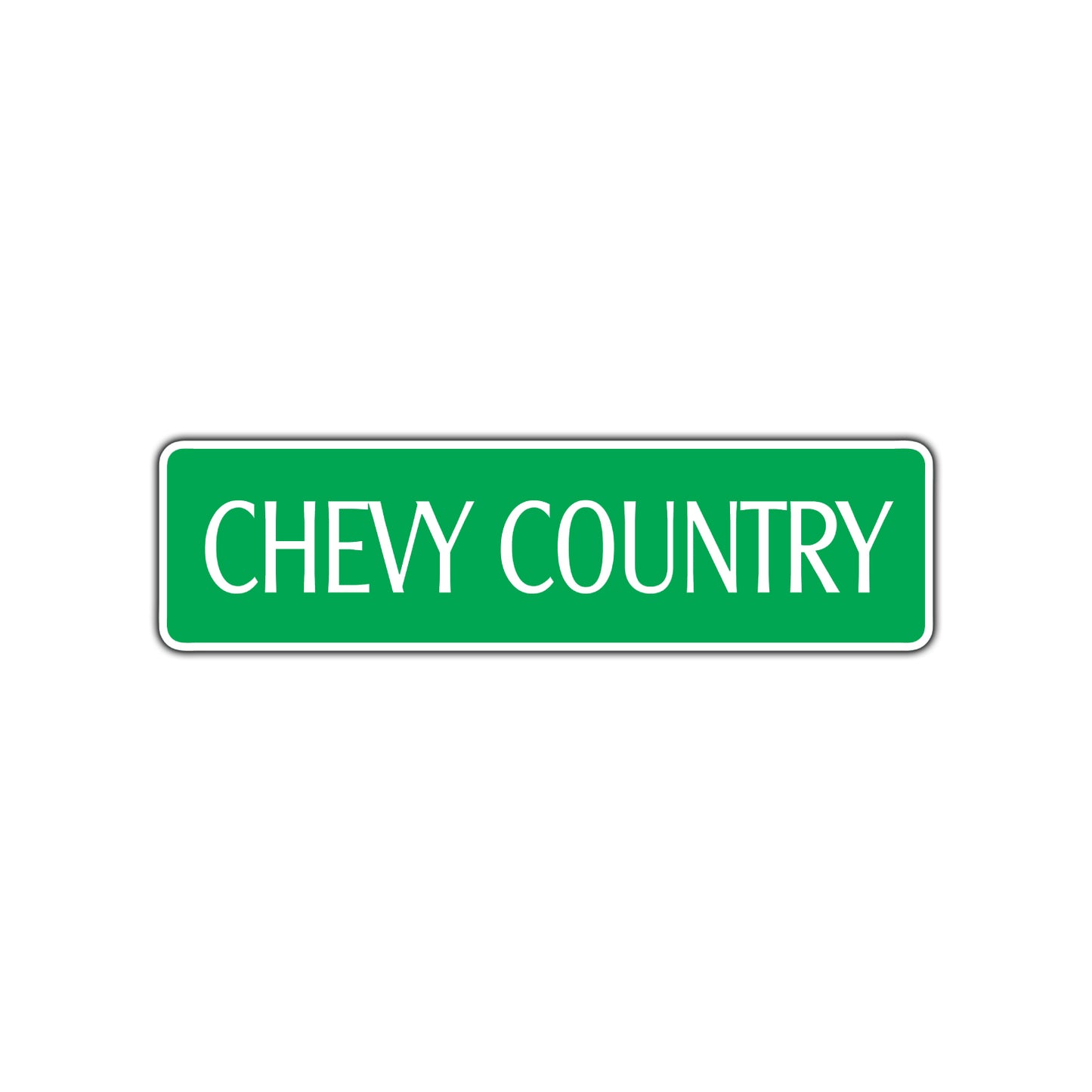 Chevy Country Road Aluminum Metal Novelty Street Plate Sign Wall Gift Decor