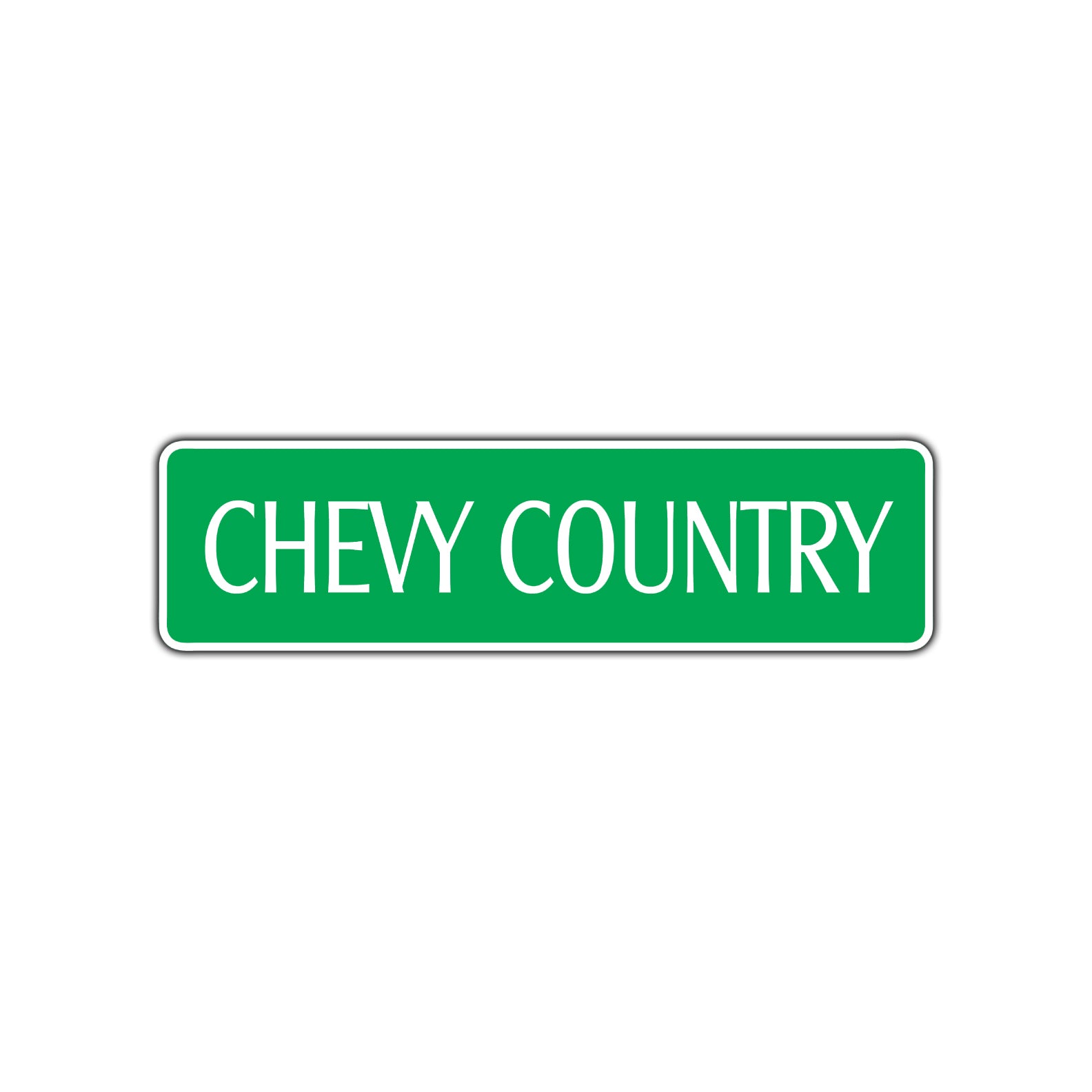 Chevy Country Road Aluminum Metal Novelty Street Plate Sign Wall Gift Decor