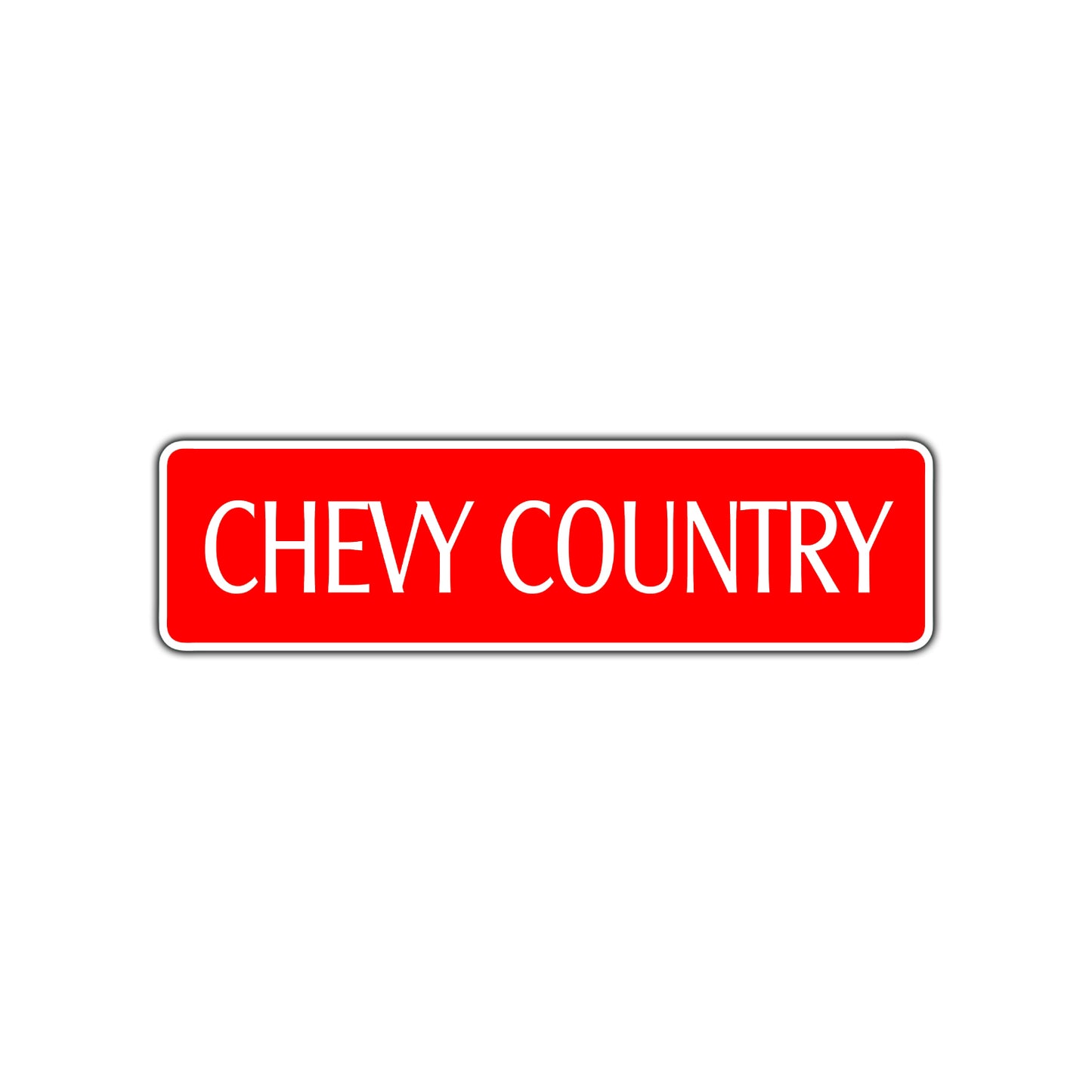 Chevy Country Road Aluminum Metal Novelty Street Plate Sign Wall Gift Decor