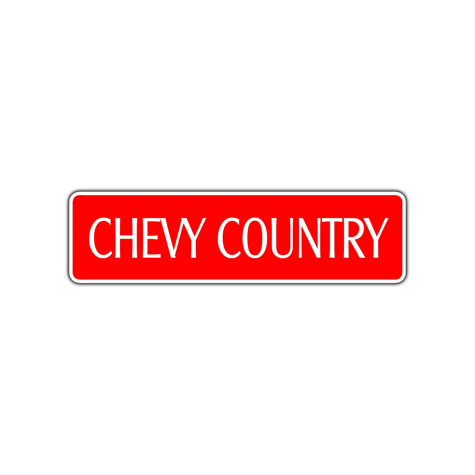 Chevy Country Road Aluminum Metal Novelty Street Plate Sign Wall Gift Decor