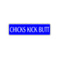 Chicks Kick Butt Karate MMA Road Aluminum Metal Novelty Street Plate Sign Wall Gift Decor