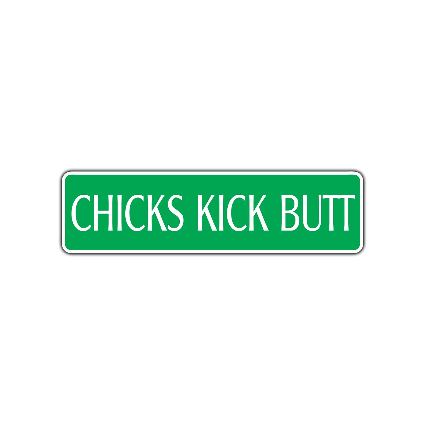 Chicks Kick Butt Karate MMA Road Aluminum Metal Novelty Street Plate Sign Wall Gift Decor