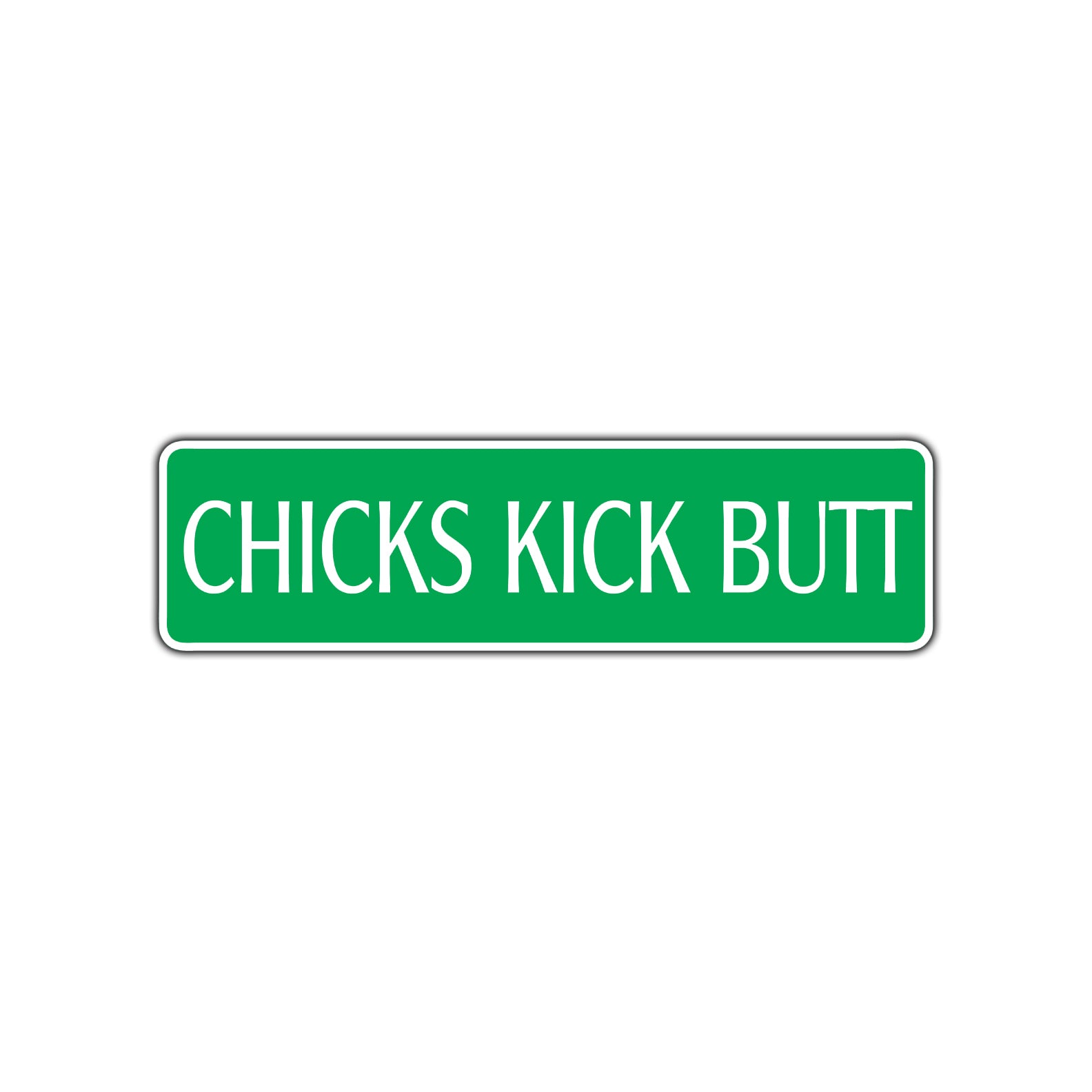 Chicks Kick Butt Karate MMA Road Aluminum Metal Novelty Street Plate Sign Wall Gift Decor