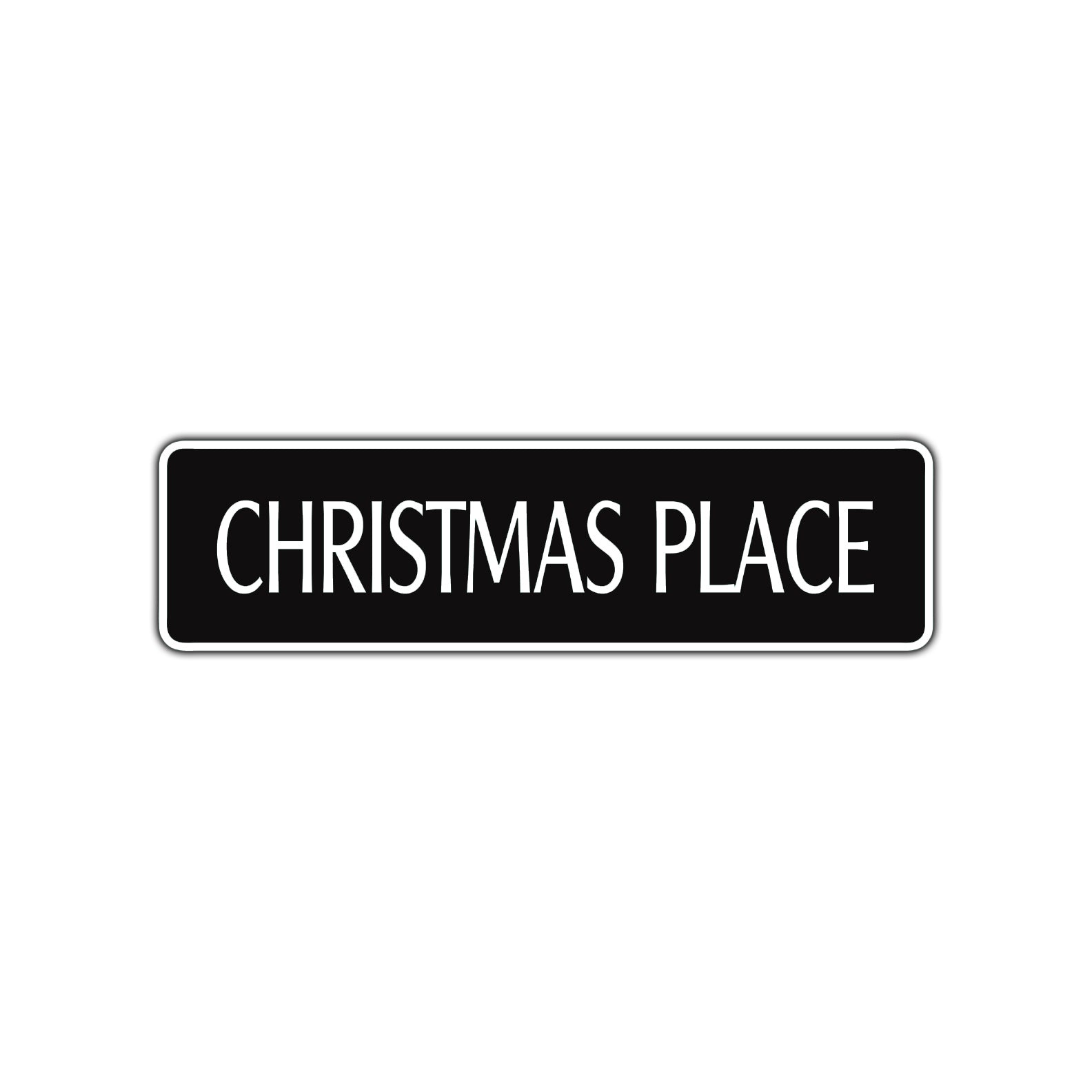 Christmas Place Merry Xmas Road Aluminum Metal Novelty Street Plate Sign Wall Gift Decor