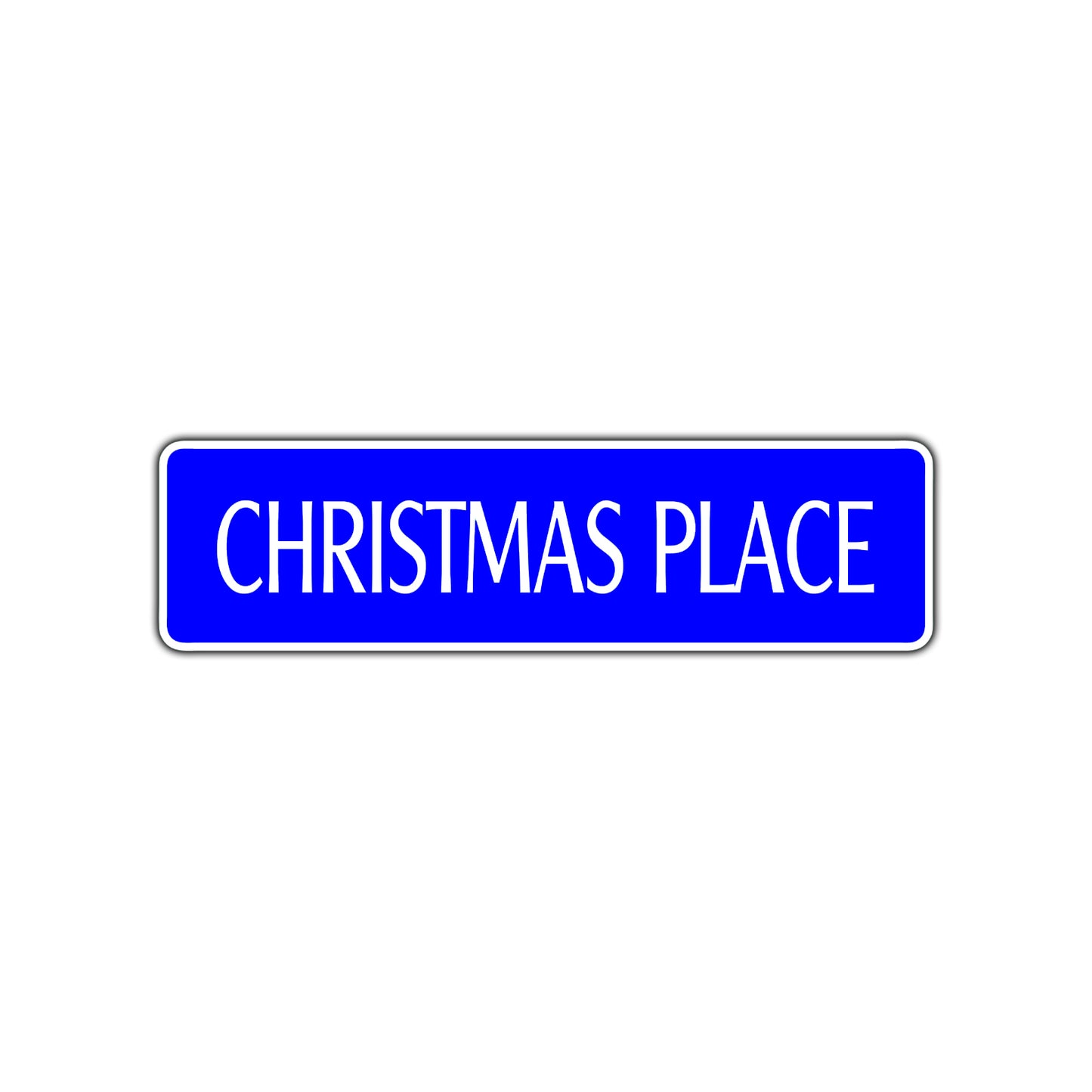 Christmas Place Merry Xmas Road Aluminum Metal Novelty Street Plate Sign Wall Gift Decor