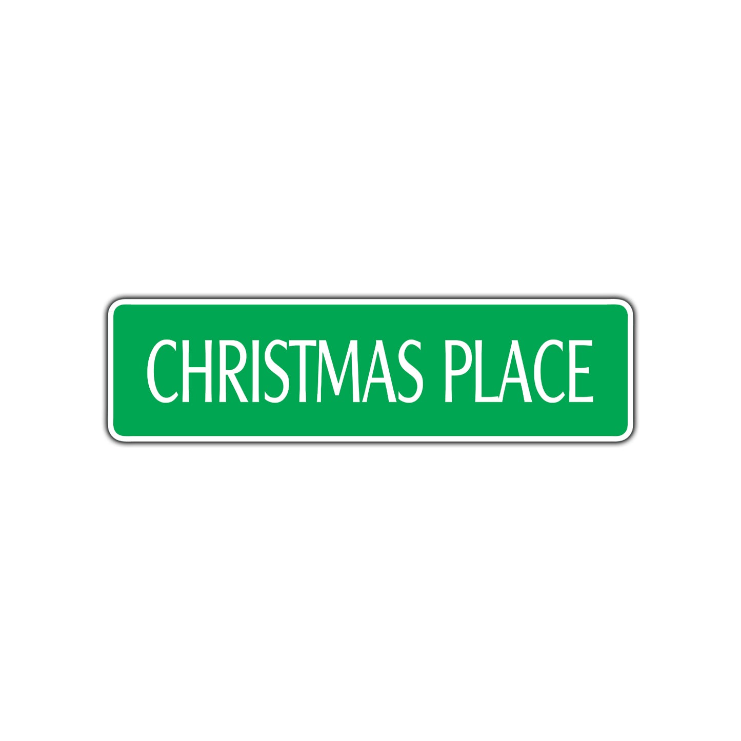 Christmas Place Merry Xmas Road Aluminum Metal Novelty Street Plate Sign Wall Gift Decor