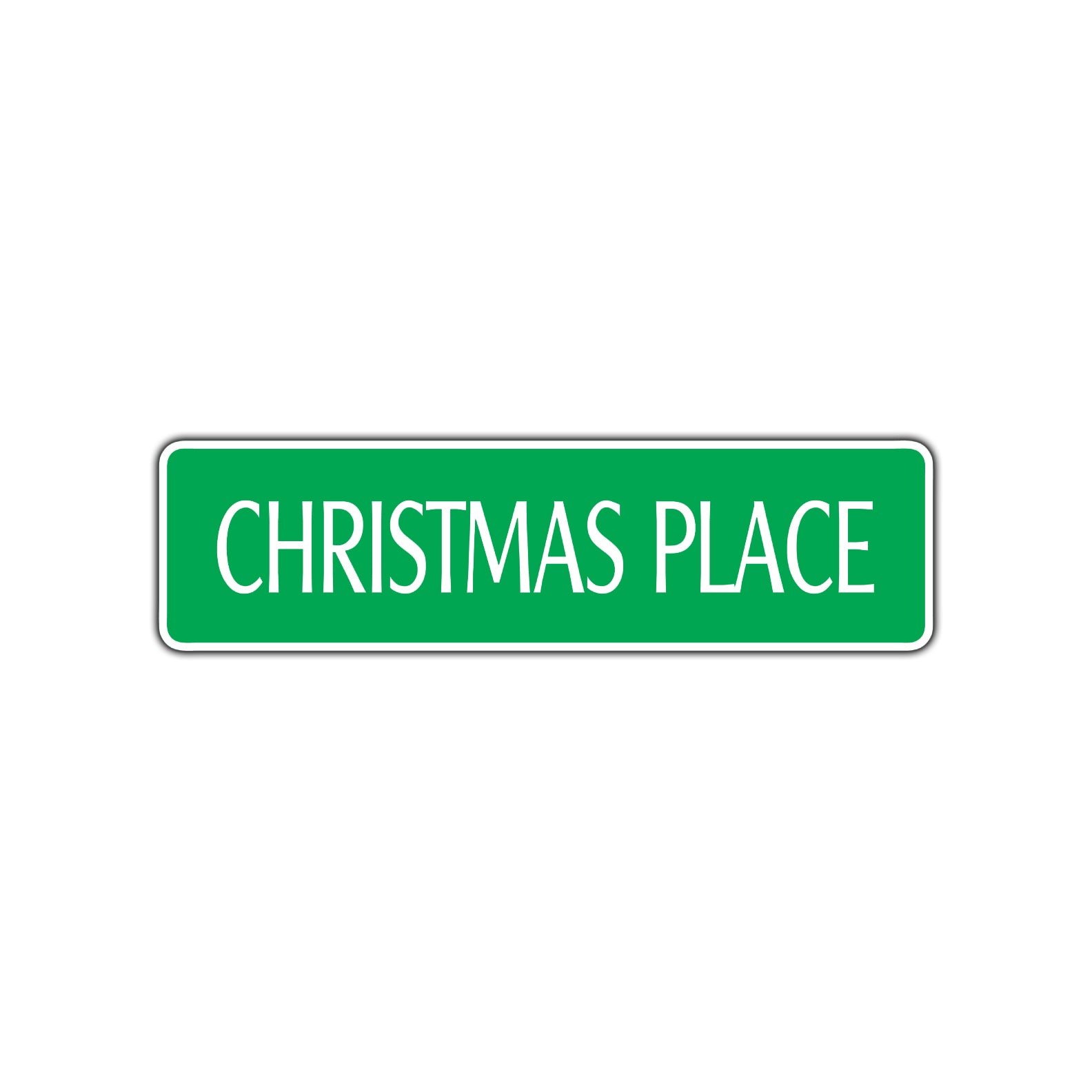 Christmas Place Merry Xmas Road Aluminum Metal Novelty Street Plate Sign Wall Gift Decor