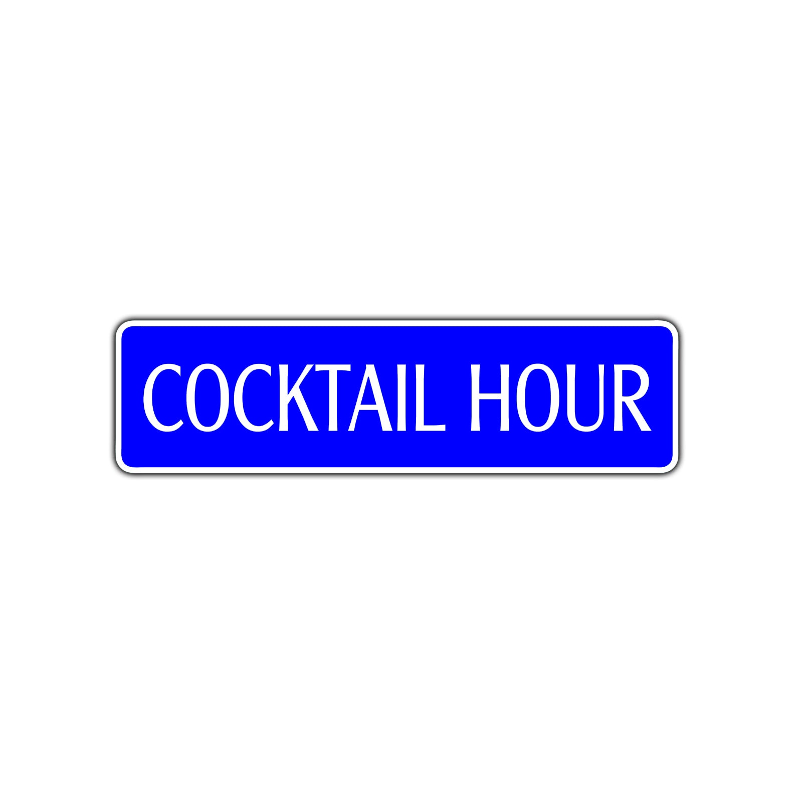 Cocktail Hour Road Aluminum Metal Novelty Street Plate Sign Wall Gift Decor