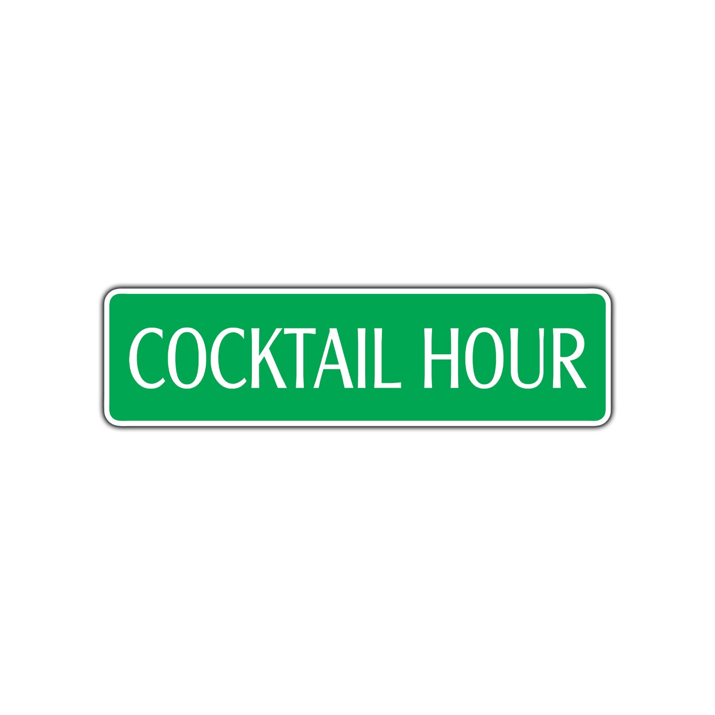 Cocktail Hour Road Aluminum Metal Novelty Street Plate Sign Wall Gift Decor