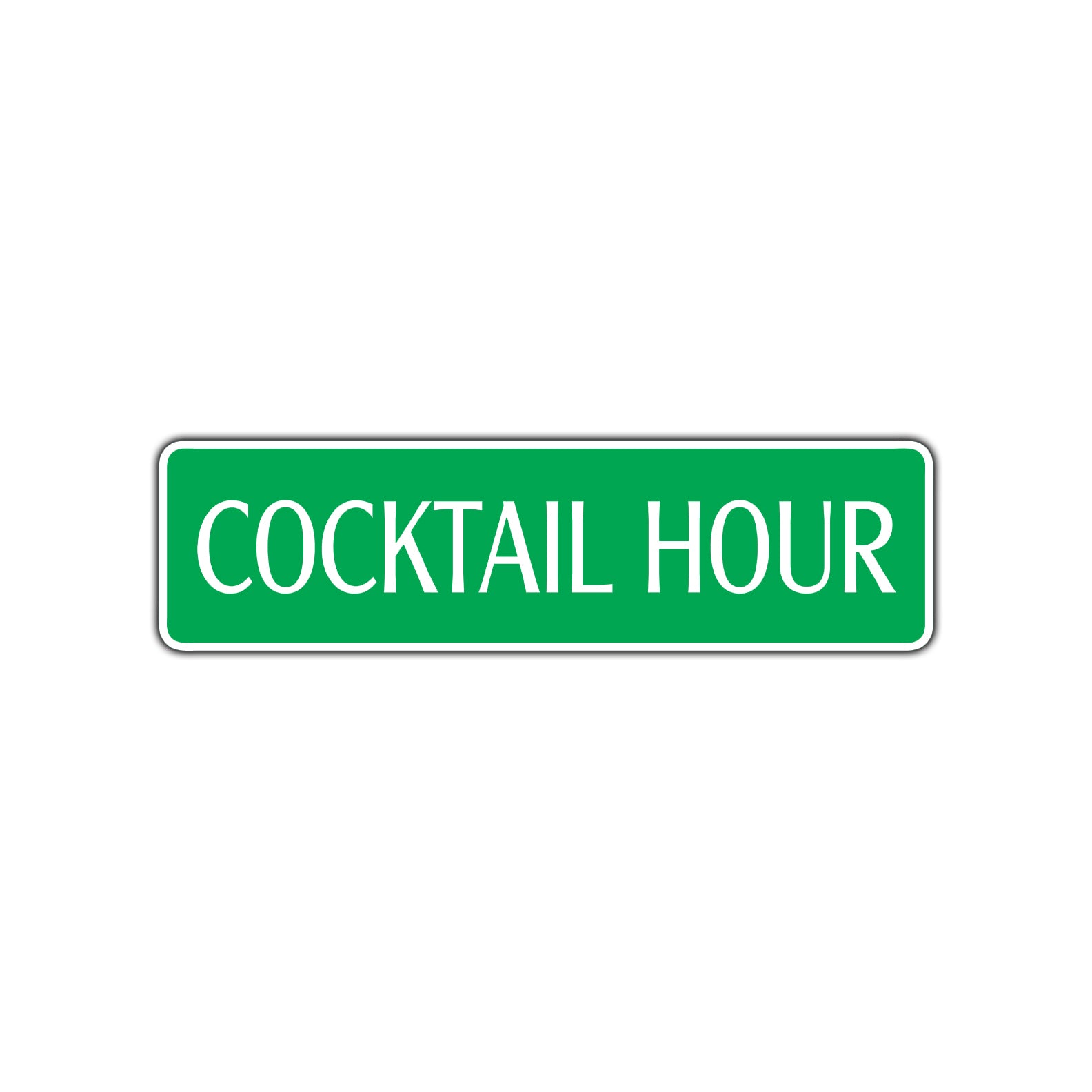 Cocktail Hour Road Aluminum Metal Novelty Street Plate Sign Wall Gift Decor