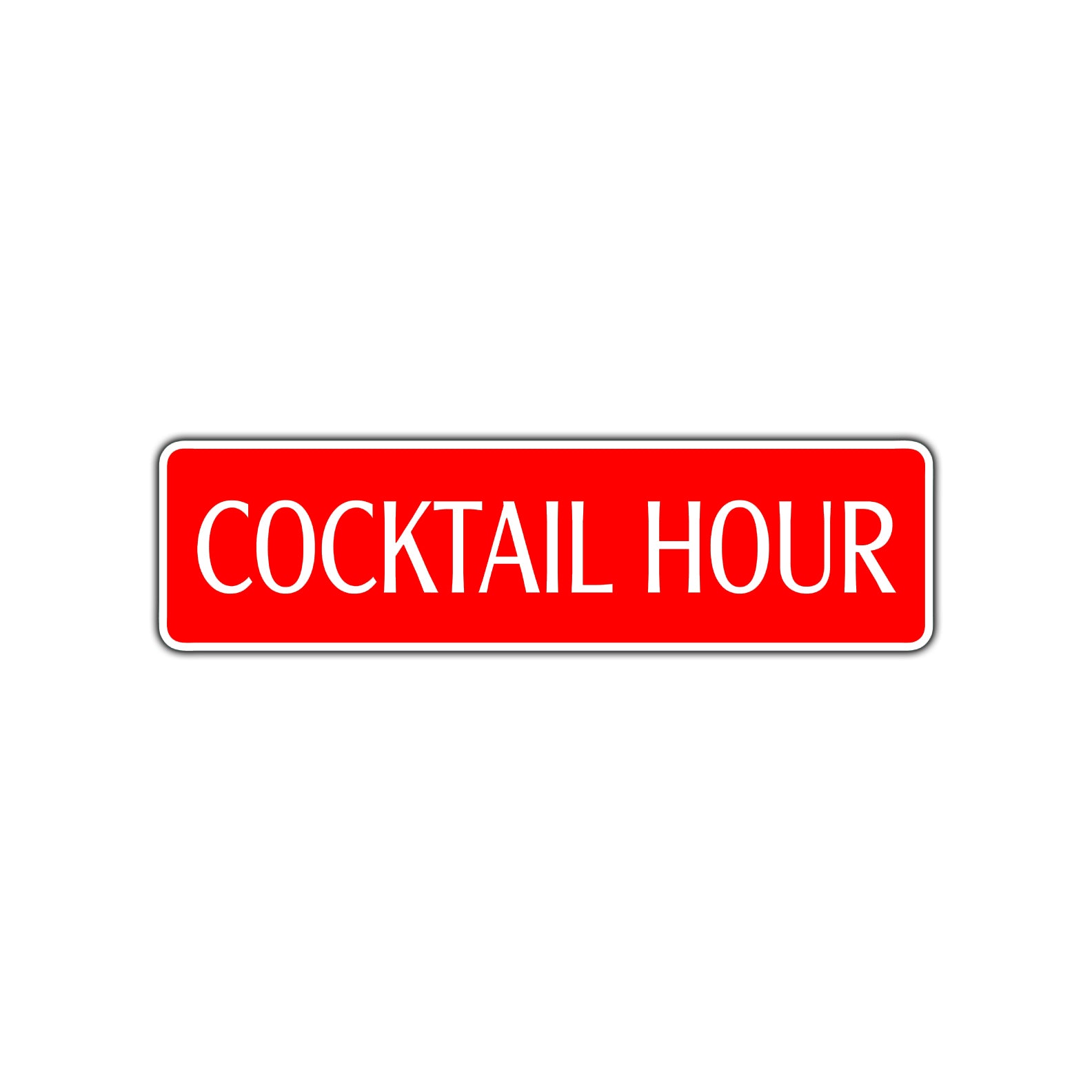 Cocktail Hour Road Aluminum Metal Novelty Street Plate Sign Wall Gift Decor