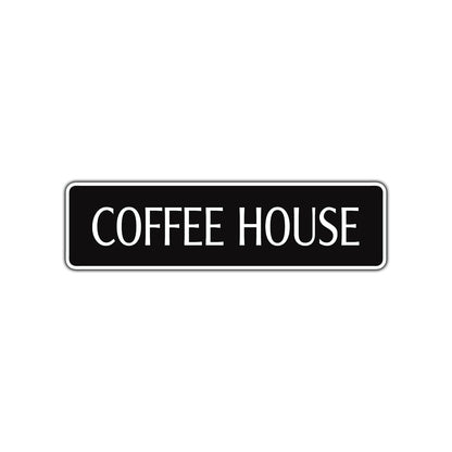 Coffee House Road Aluminum Metal Novelty Street Plate Sign Wall Gift Decor