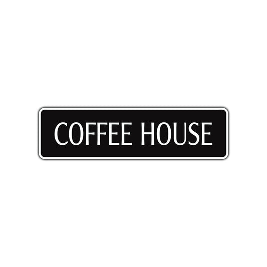 Coffee House Road Aluminum Metal Novelty Street Plate Sign Wall Gift Decor