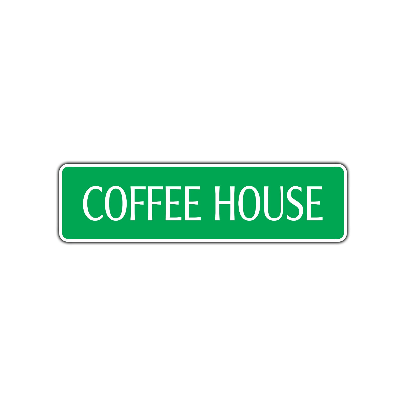 Coffee House Road Aluminum Metal Novelty Street Plate Sign Wall Gift Decor