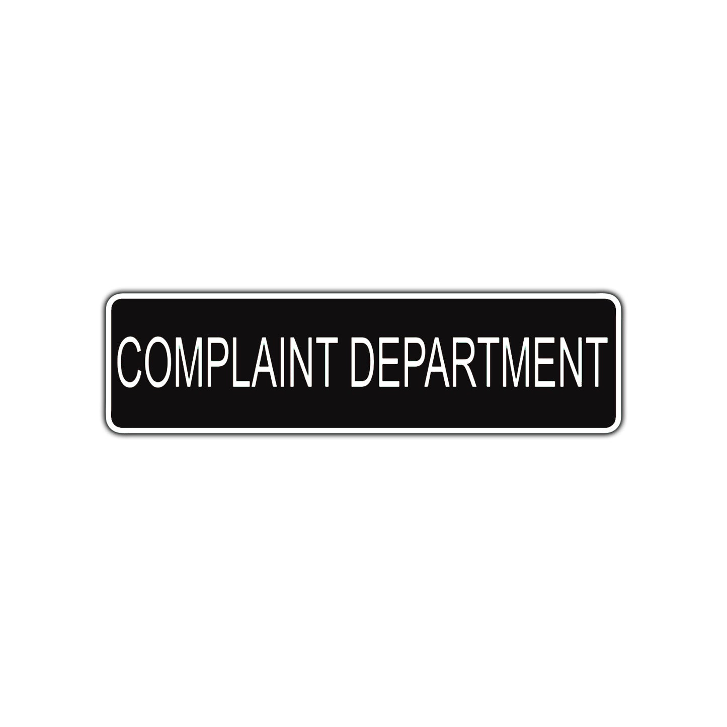 Complaint Department Road Aluminum Metal Novelty Street Plate Sign Wall Gift Decor