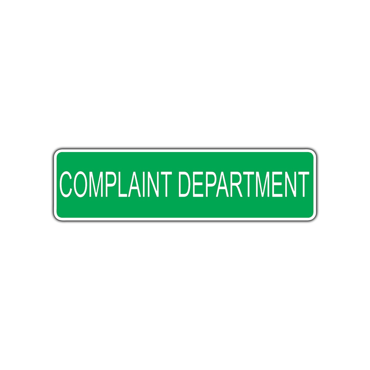 Complaint Department Road Aluminum Metal Novelty Street Plate Sign Wall Gift Decor