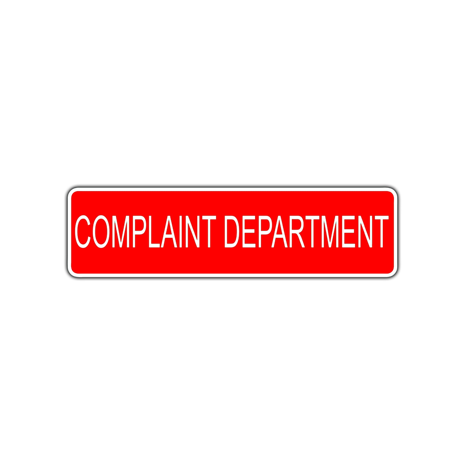 Complaint Department Road Aluminum Metal Novelty Street Plate Sign Wall Gift Decor