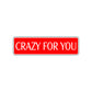 Crazy For You Novelty Sign Novelty Street Metal Plate Wall Decor Aluminum