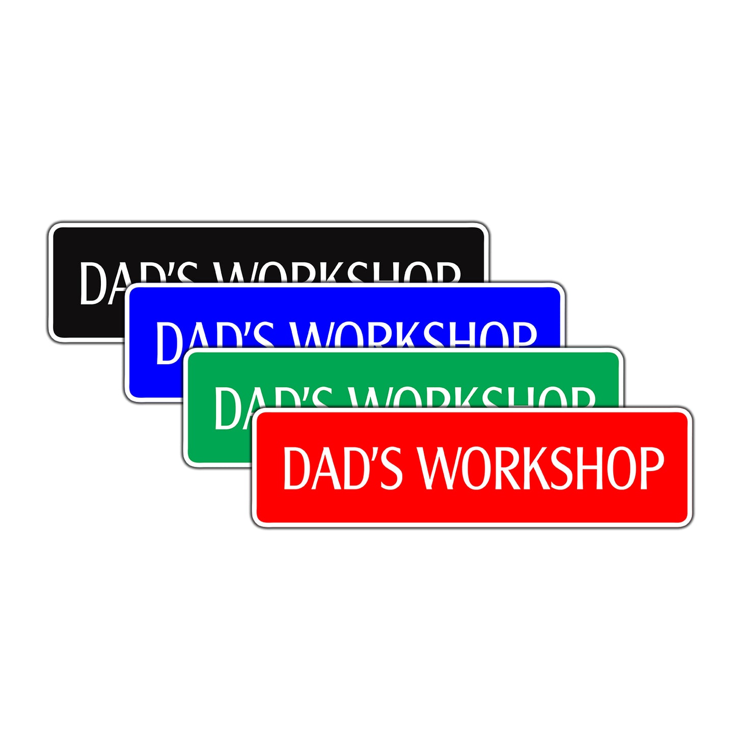 Dad's Workshop Road Aluminum Metal Novelty Street Plate Sign Wall Gift Decor