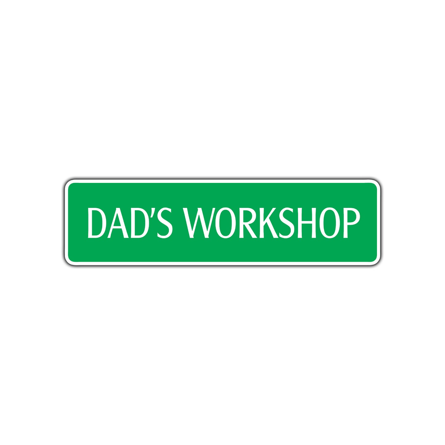 Dad's Workshop Road Aluminum Metal Novelty Street Plate Sign Wall Gift Decor