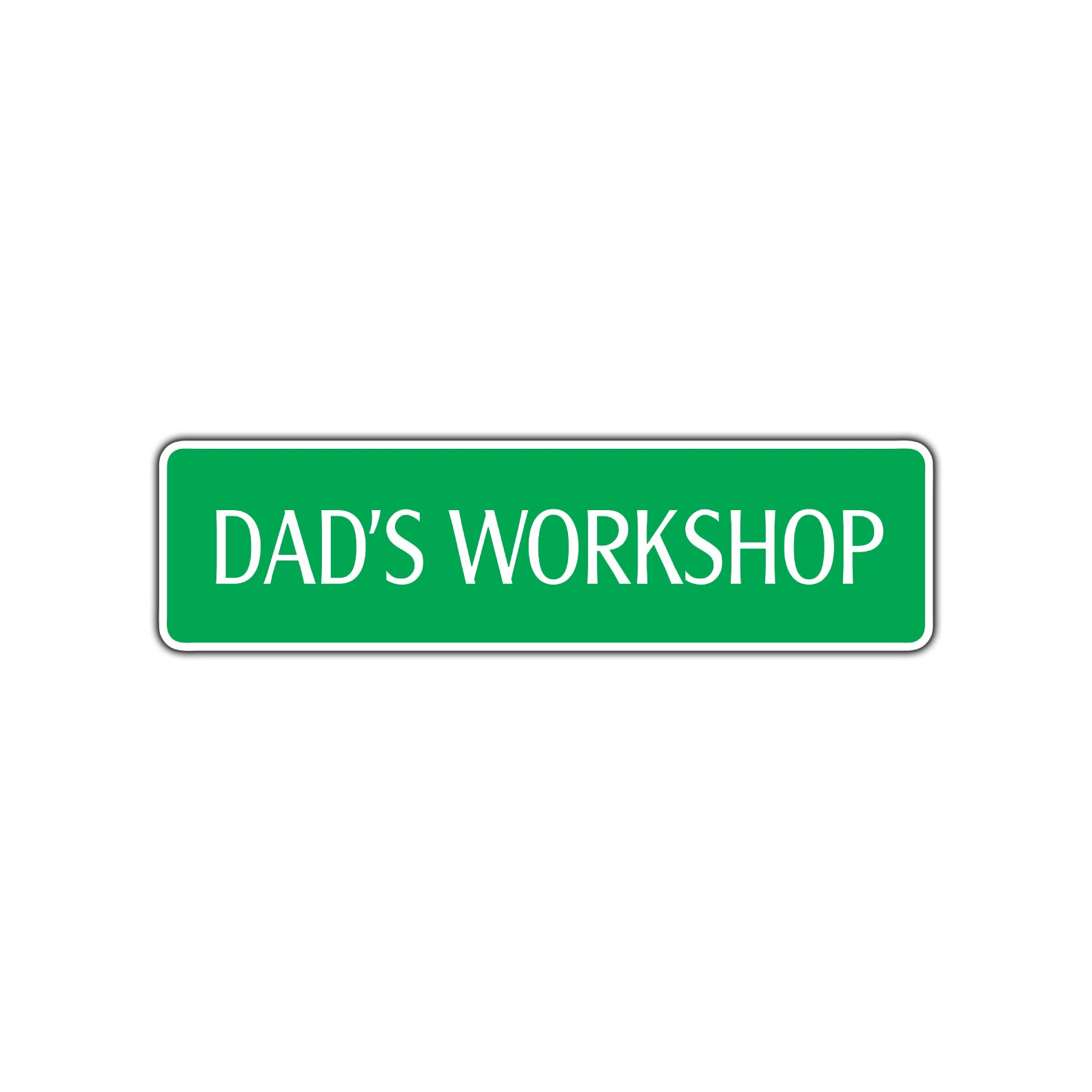Dad's Workshop Road Aluminum Metal Novelty Street Plate Sign Wall Gift Decor