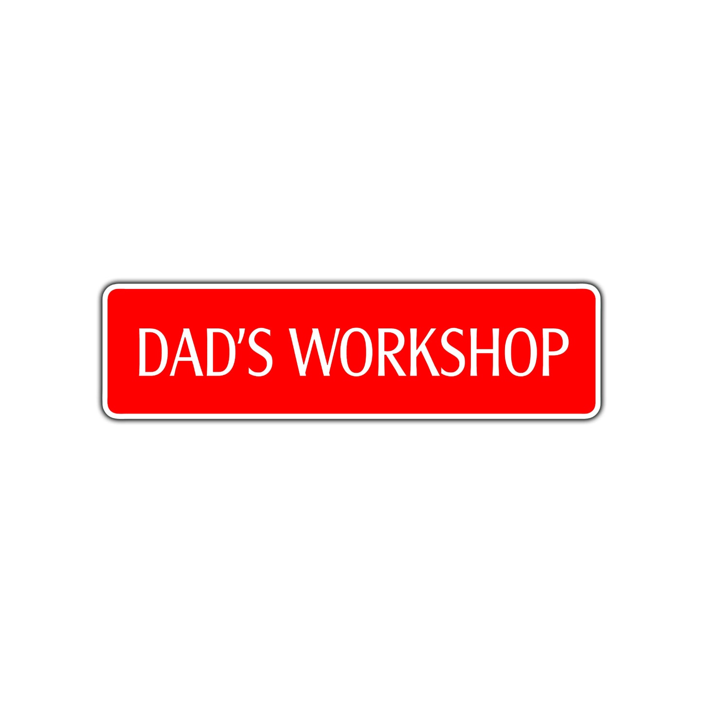 Dad's Workshop Road Aluminum Metal Novelty Street Plate Sign Wall Gift Decor