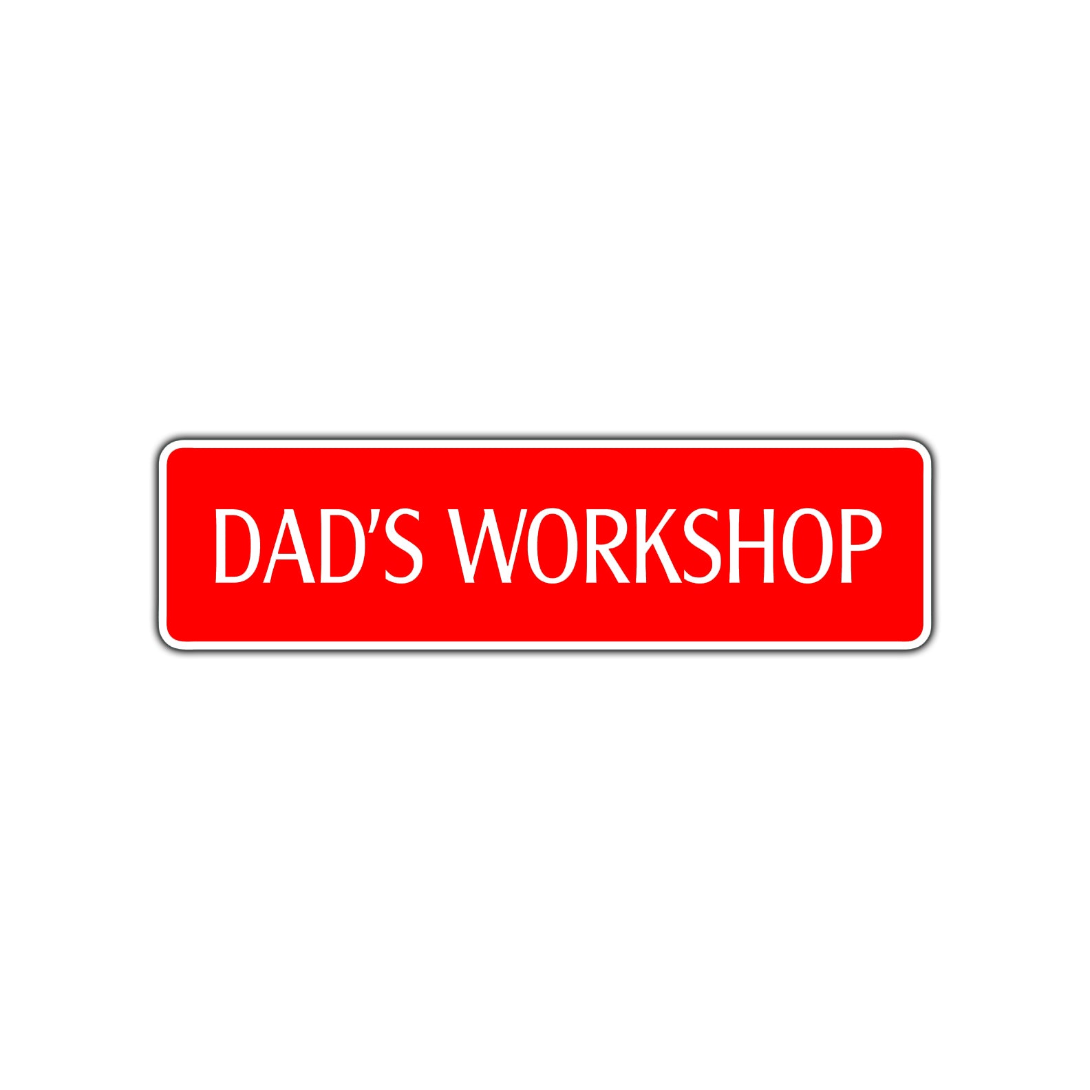 Dad's Workshop Road Aluminum Metal Novelty Street Plate Sign Wall Gift Decor