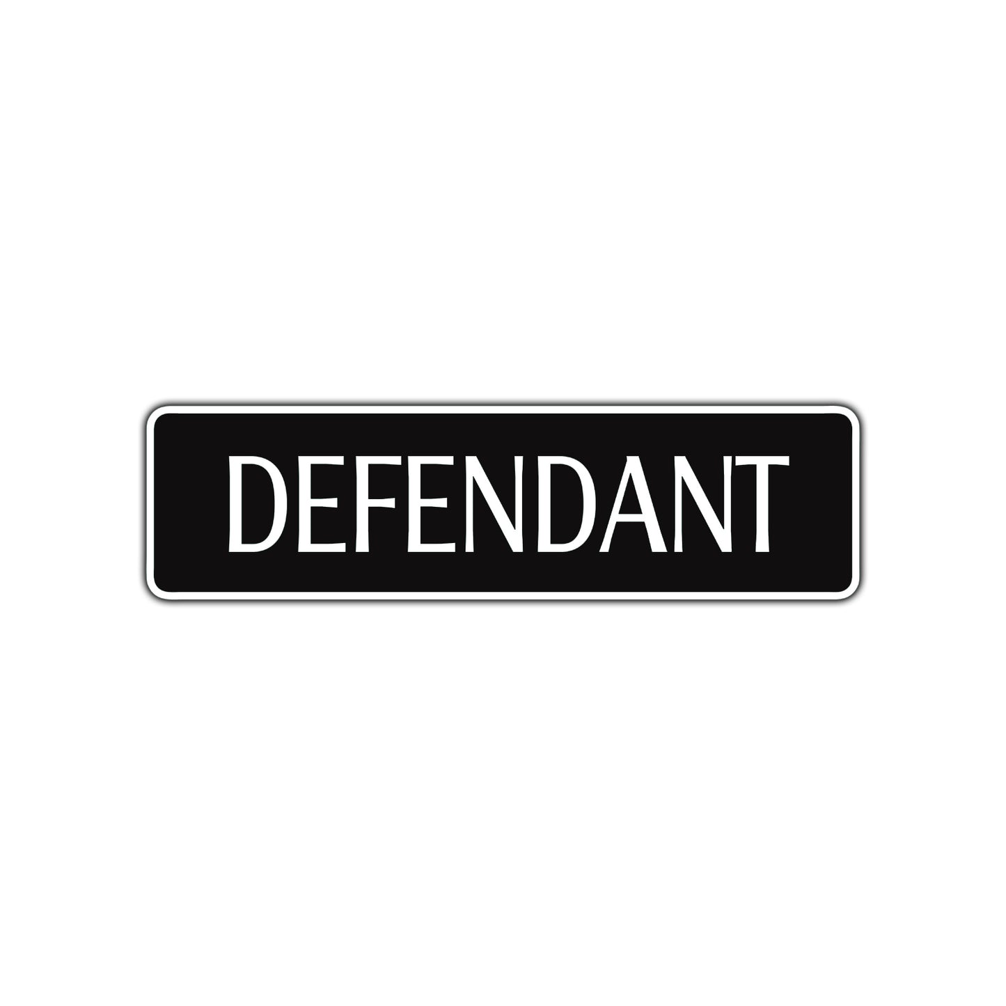 Defendant Lawyer Courthouse Road Aluminum Metal Novelty Street Plate Sign Wall Gift Decor